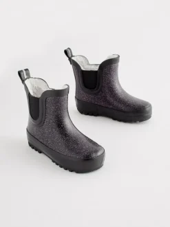 Next Black Glitter Chelsea Wellies Clearance