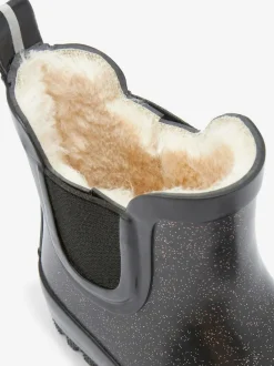 Next Black Glitter Chelsea Wellies Clearance