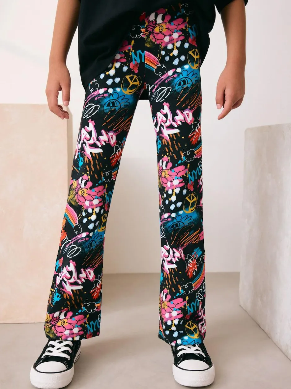 Next Black Graffiti Flare Leggings (3-16yrs) Best