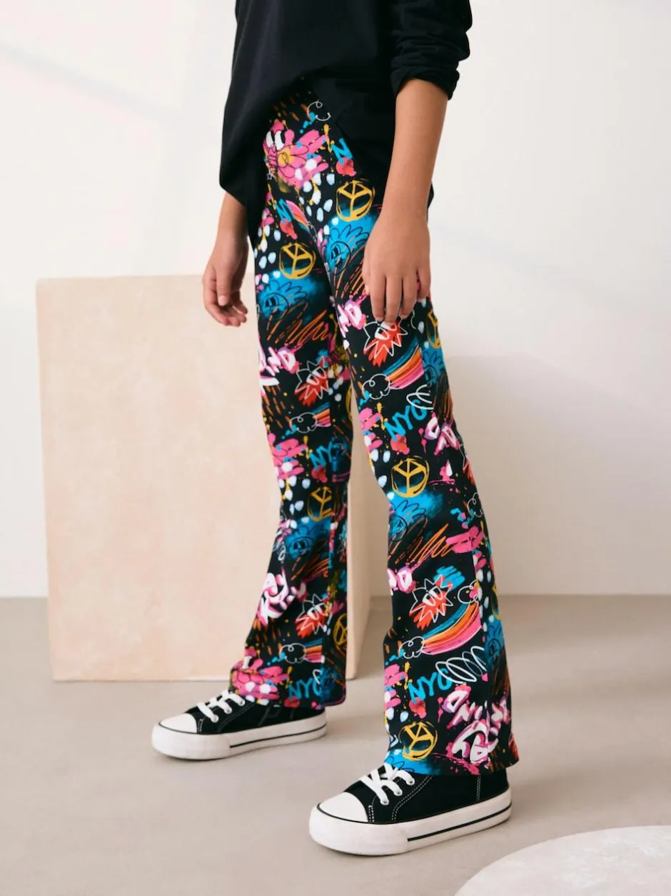 Next Black Graffiti Flare Leggings (3-16yrs) Best