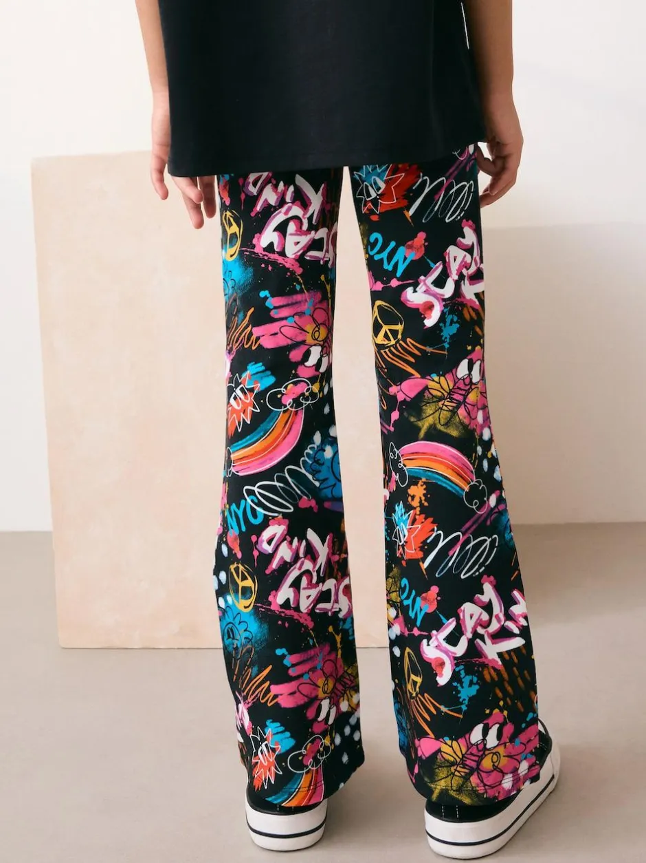 Next Black Graffiti Flare Leggings (3-16yrs) Best