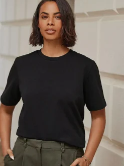 Next Black Heavyweight Short Sleeve Crew Neck T-Shirt