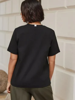Next Black Heavyweight Short Sleeve Crew Neck T-Shirt