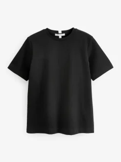 Next Black Heavyweight Short Sleeve Crew Neck T-Shirt