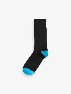 Next Black Heel Toe 7 Pack Mens Cotton Rich Socks