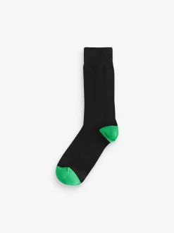Next Black Heel Toe 7 Pack Mens Cotton Rich Socks