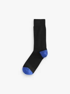 Next Black Heel Toe 7 Pack Mens Cotton Rich Socks