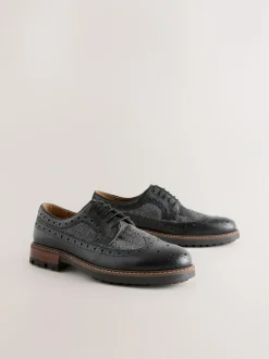 Next Heritage Brogue Shoes Black Outlet