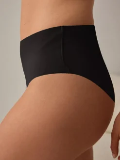 Next High Rise High Leg No VPL Tummy Control Shaping Knickers Black Clearance