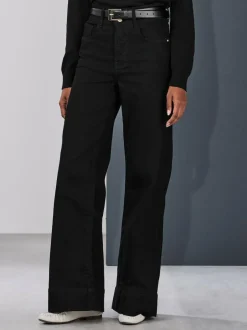 Next High Rise Stretch Wide Leg Jeans Black Discount