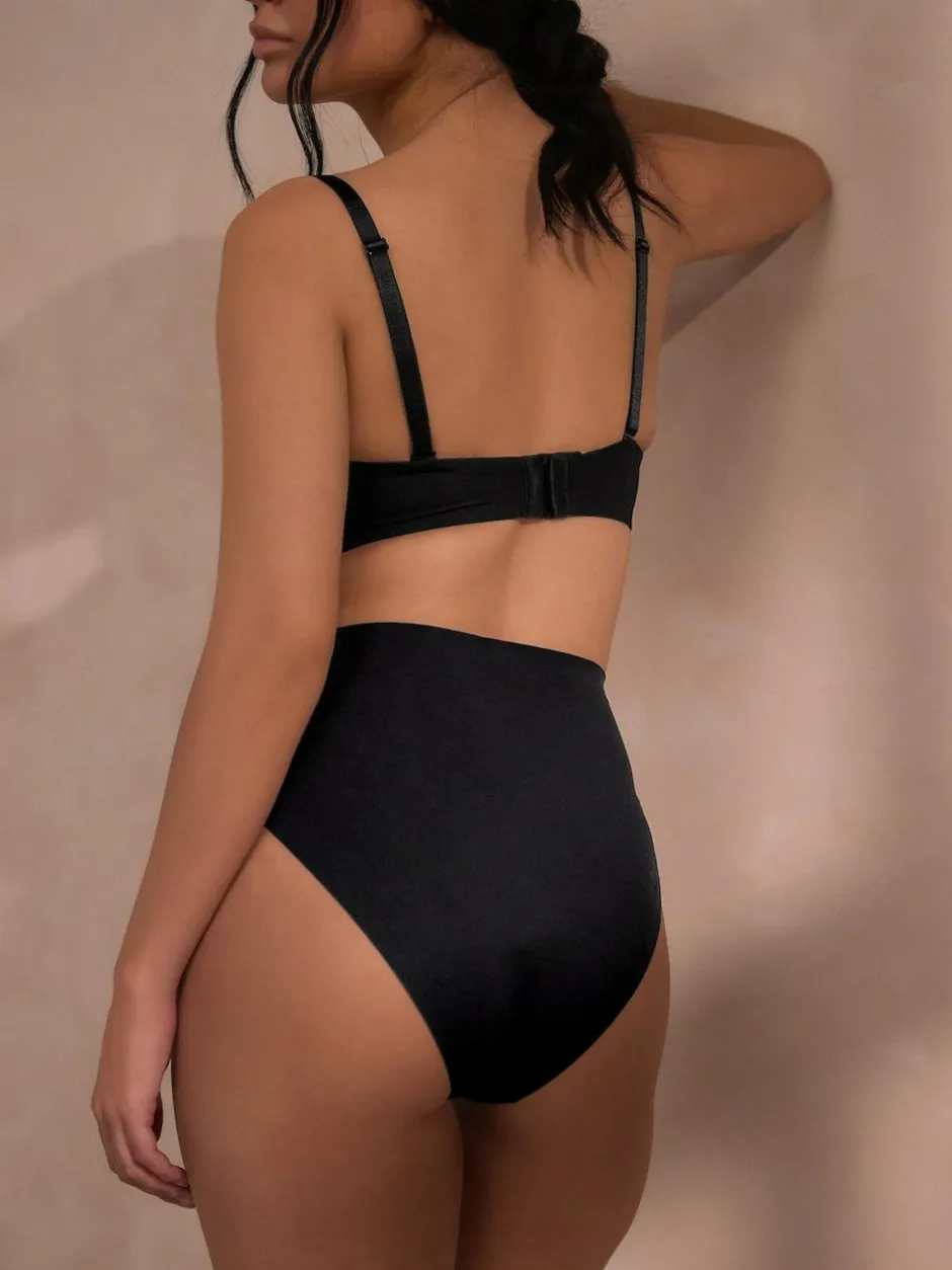 Next High Waist Brief Shaping Tummy Control Premium Cotton Blend Knickers Black Discount