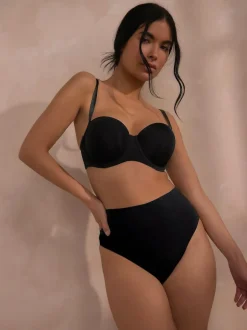 Next High Waist Brief Shaping Tummy Control Premium Cotton Blend Knickers Black Discount