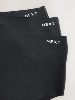 Next High Waist High Leg Cotton Rich No VPL Knickers 3 Pack Black Sale