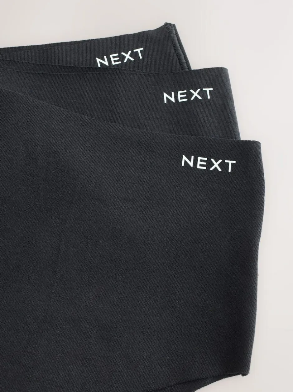 Next High Waist High Leg Cotton Rich No VPL Knickers 3 Pack Black Sale