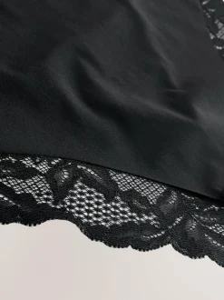 Next Black High Waist High Leg No VPL Lace Back Briefs 3 Pack Clearance