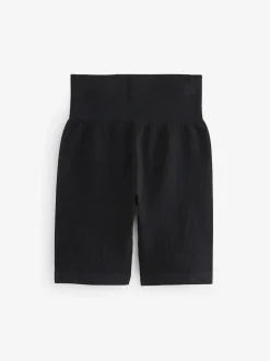 Next Black High Waist Ribbed Cycling Shorts Sale