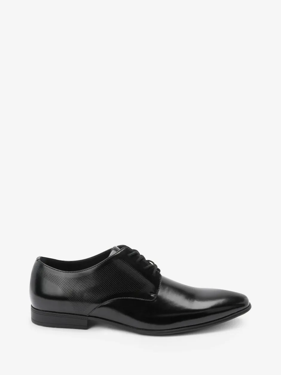 Next Black Hi-shine Derby Lace- Up Shoes New