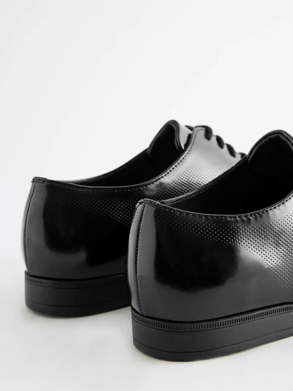Next Black Hi-shine Derby Lace- Up Shoes New