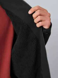 Next Hooded Borg Fleece Lined Shacket Black Outlet