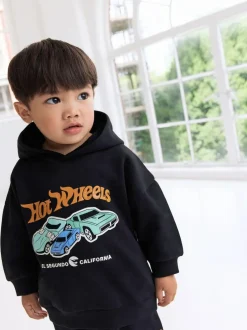 Next Black Hot Wheels Hoddie and Joggers Set (9mths-8yrs) New