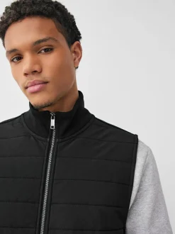 Next Hybrid Full Zip Gilet Black Hot