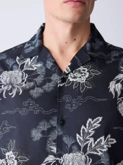 Next Black Japanese Style Print Short Sleeve Shirt Discount
