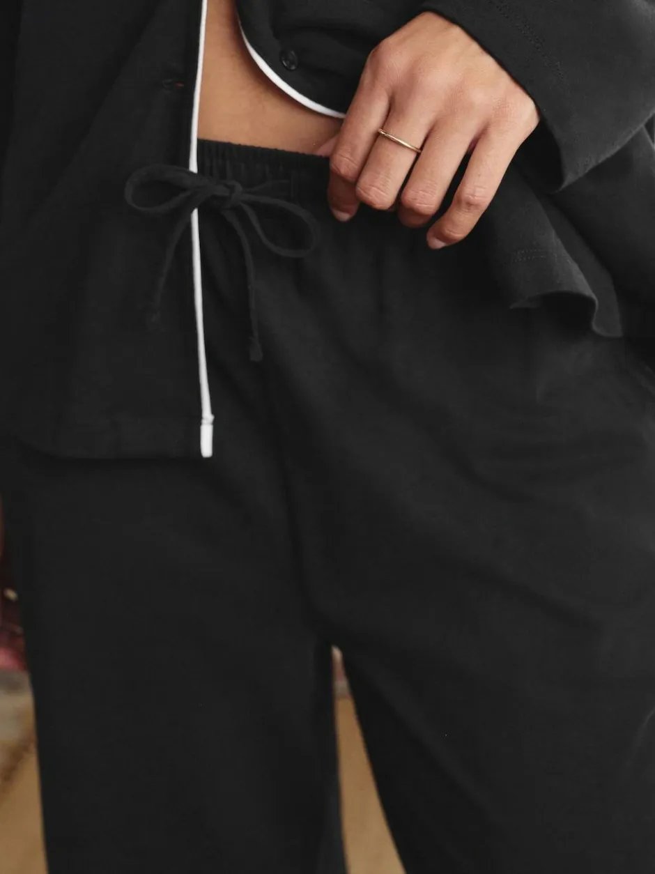 Next Jersey Button Through Pyjamas Black Best