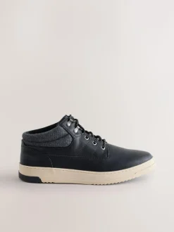 Next Knitted Collar Ankle Boots Black Sale