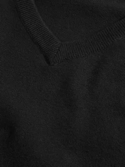 Next Black. Knitted V-Neck School Jumper (3-16yrs)