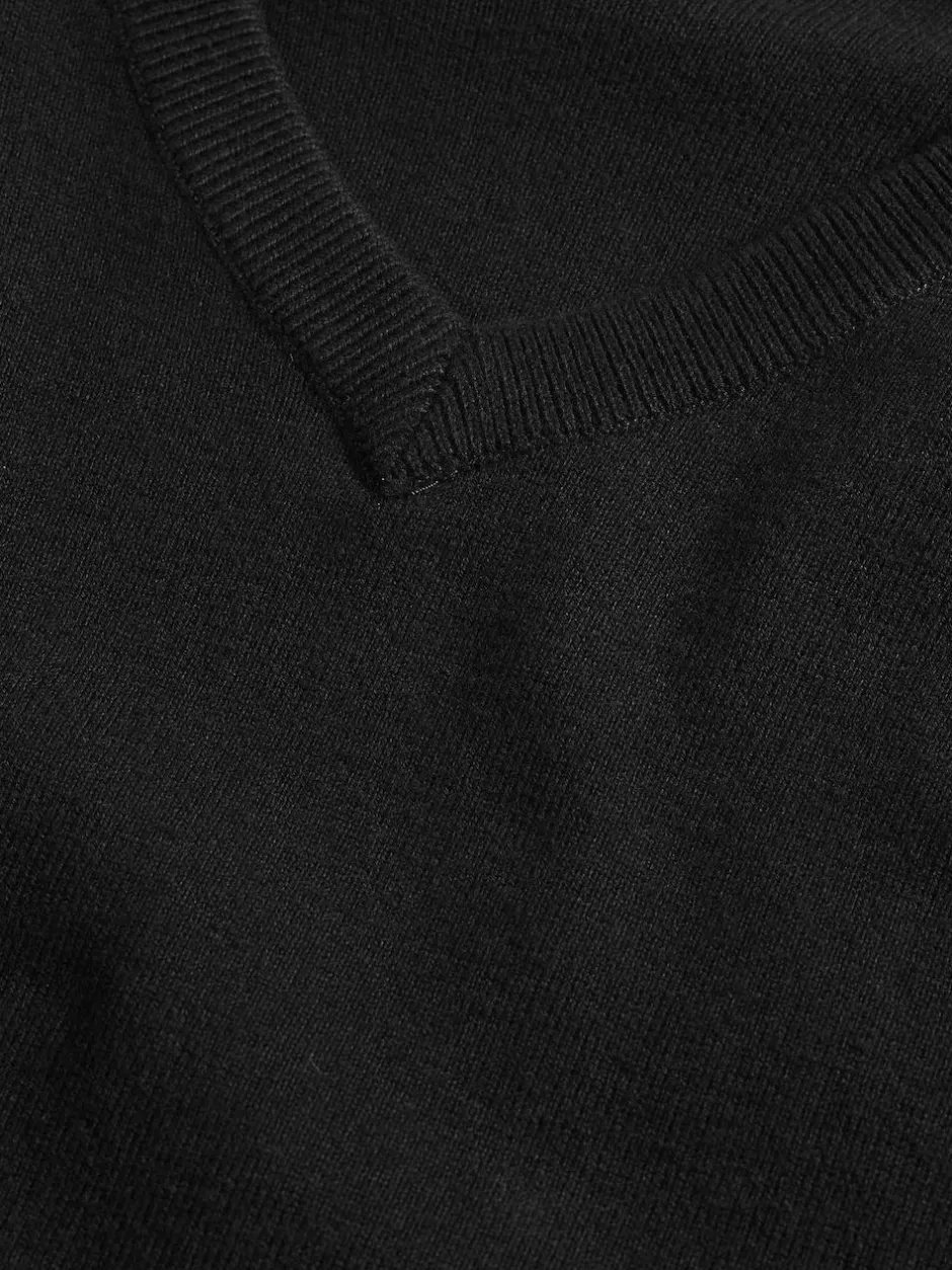 Next Black. Knitted V-Neck School Jumper (3-16yrs)