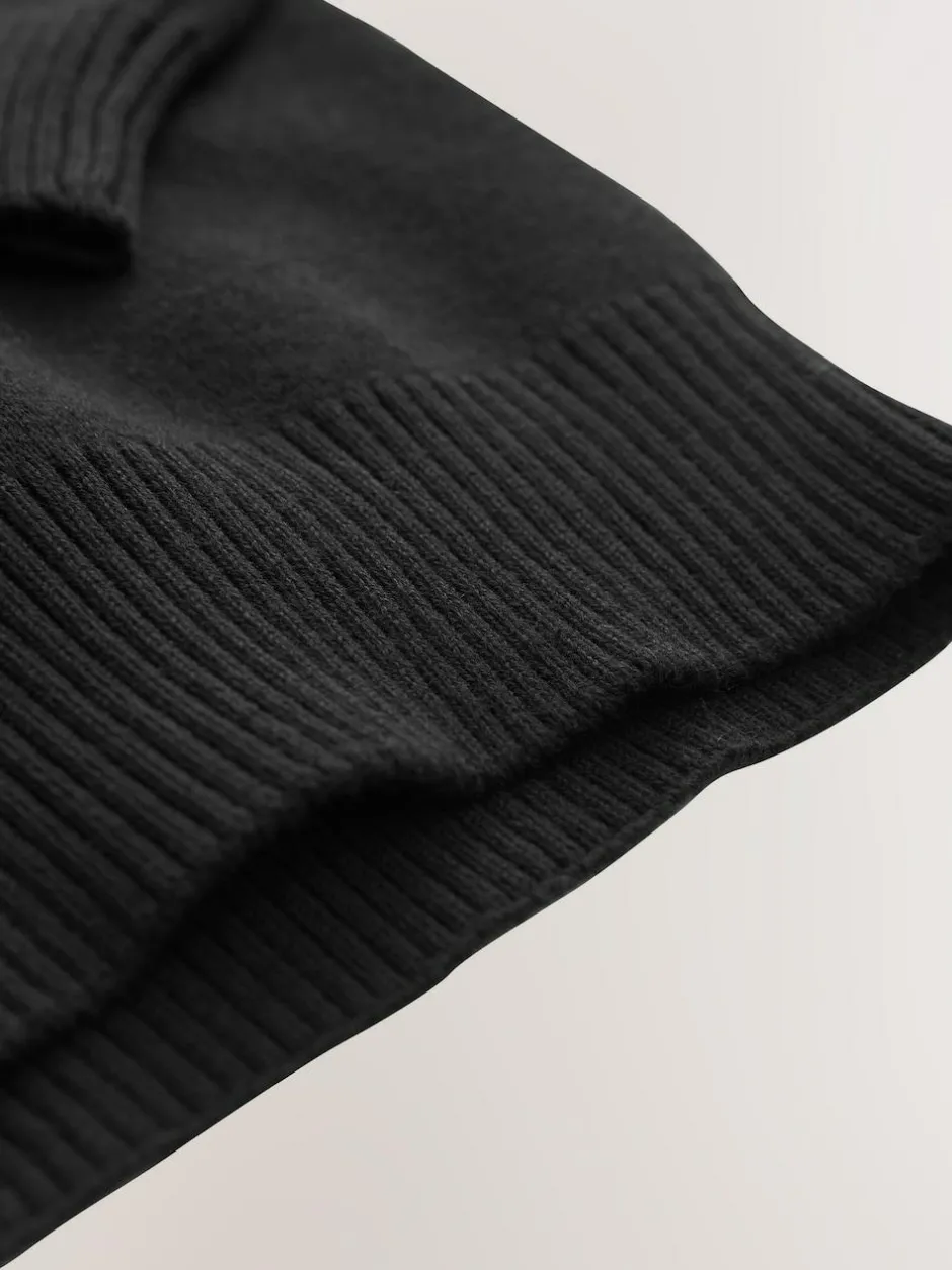Next Black. Knitted V-Neck School Jumper (3-16yrs)