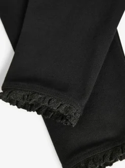Next Black Lace Trim Leggings (3mths-7yrs) Outlet
