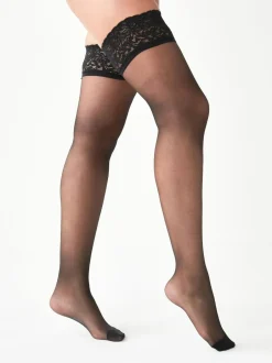 Next Ladder Resist Lace Top 15 Denier Hold-Ups Black Clearance