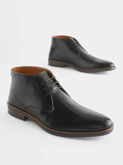 Next Black Leather Chukka Boots Outlet