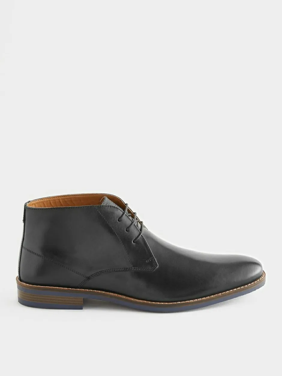 Next Black Leather Chukka Boots Outlet
