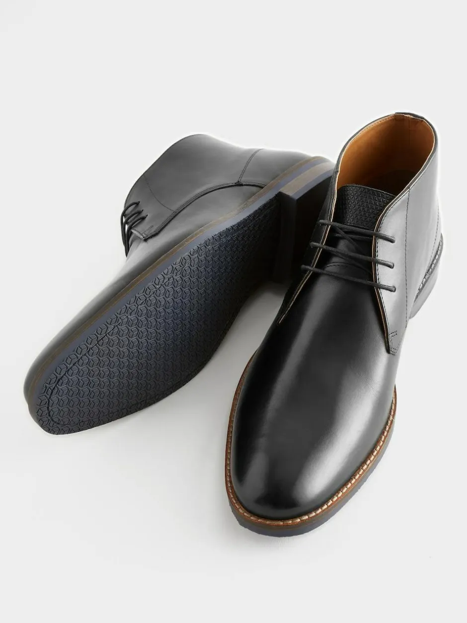 Next Black Leather Chukka Boots Outlet