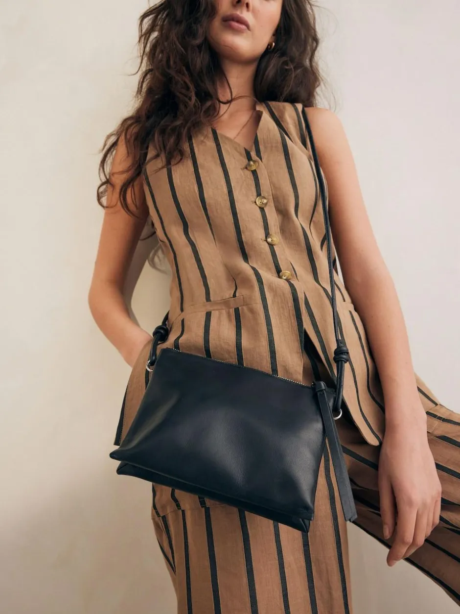 Next Leather Cross Body Bag Black Discount