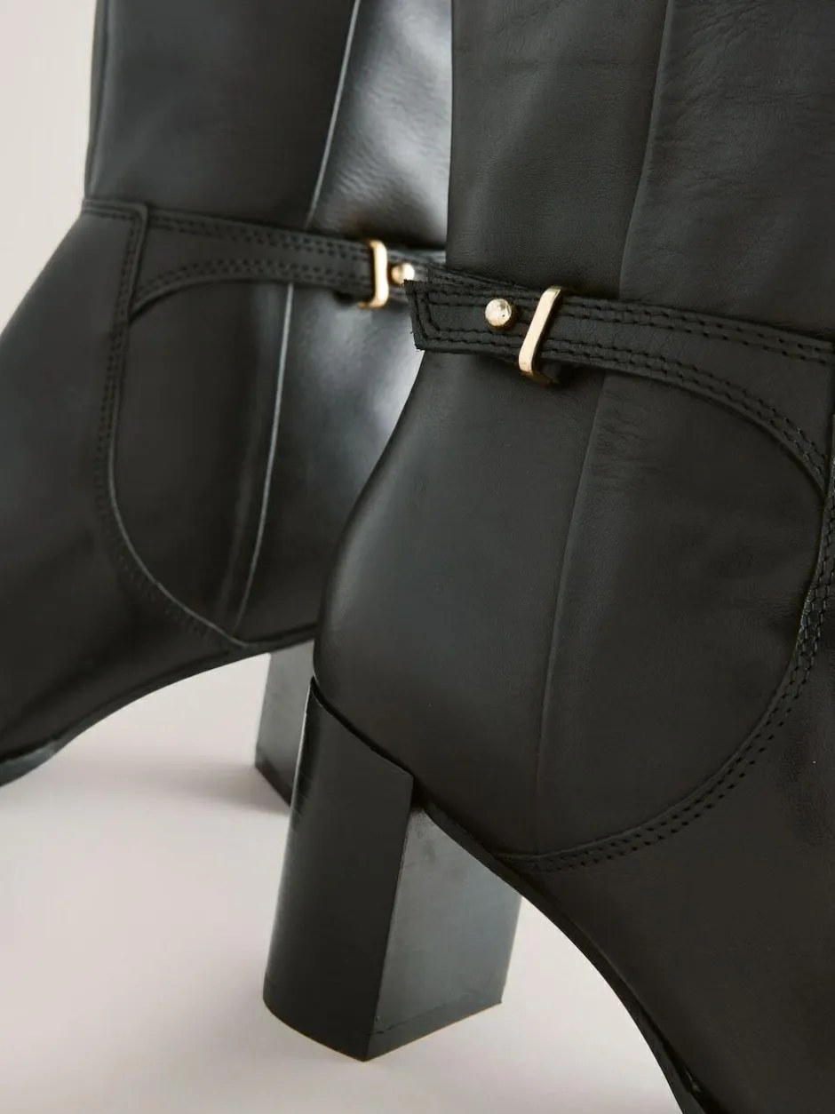 Next Forever Comfort® Hardware Trim Knee High Boots Black Leather Best