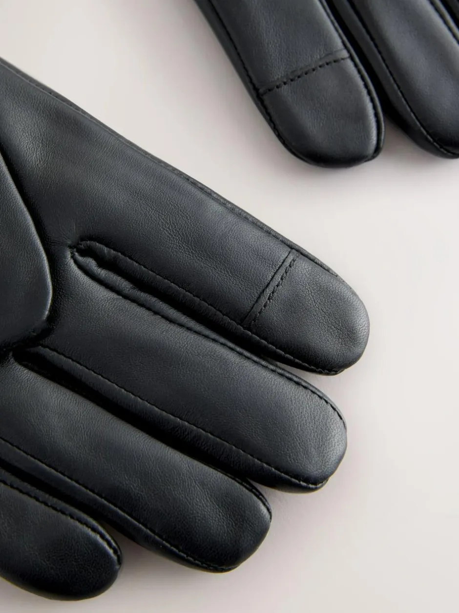 Next Black Leather Gloves Clearance