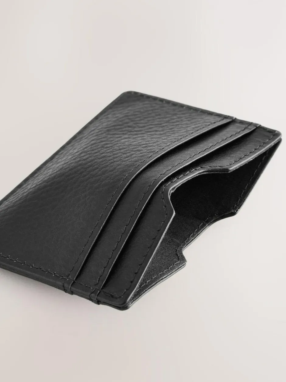 Next Black Leather Grainy Card Holder Discount
