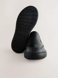 Next Black Leather Slip On School Loafers Sale