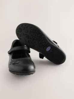 Next Black Leather Wide Fit (G) Mary Jane School Shoes Sale