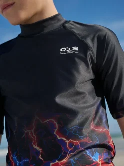 Next Black Lightening Bolt Short Sleeve Rash Vest (1.5-16yrs) Sale