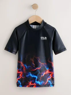Next Black Lightening Bolt Short Sleeve Rash Vest (1.5-16yrs) Sale