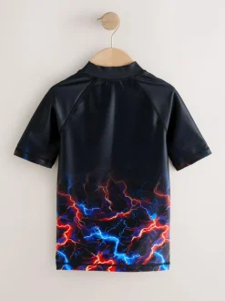 Next Black Lightening Bolt Short Sleeve Rash Vest (1.5-16yrs) Sale