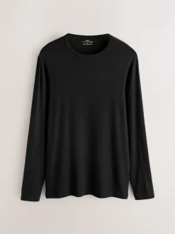 Next Black Lightweight Thermogen Long Sleeve T-Shirts 2 Pack Discount
