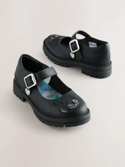 Next Black Lilo & Stitch Mary Jane School Shoes Clearance
