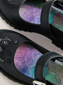 Next Black Lilo & Stitch Mary Jane School Shoes Clearance