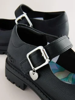 Next Black Lilo & Stitch Mary Jane School Shoes Clearance