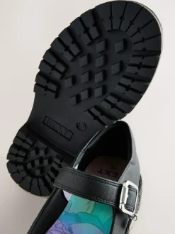 Next Black Lilo & Stitch Mary Jane School Shoes Clearance